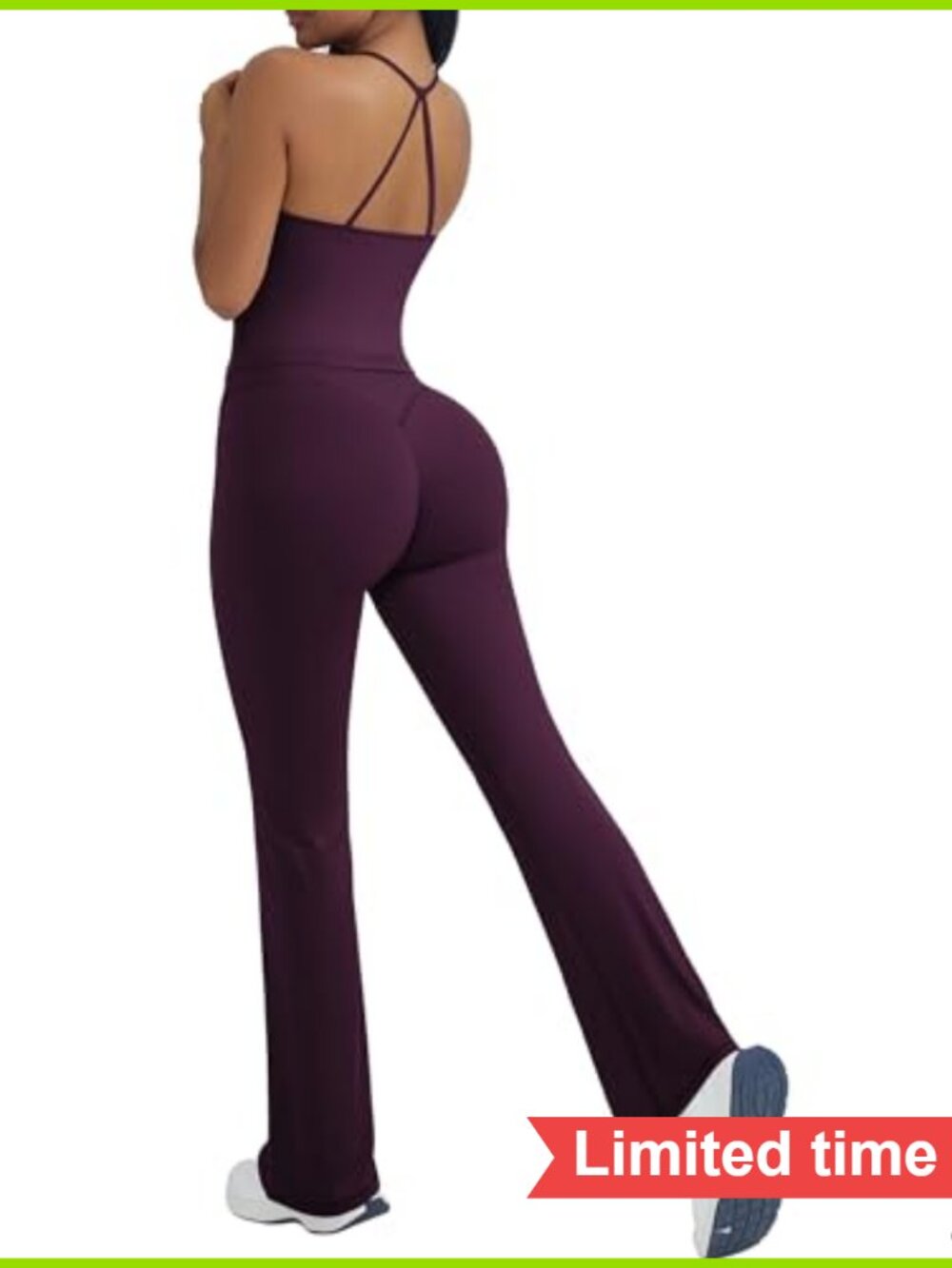 Women's 2 Piece Workout Sets Padded Tank Tops Flare Pilates Outfits